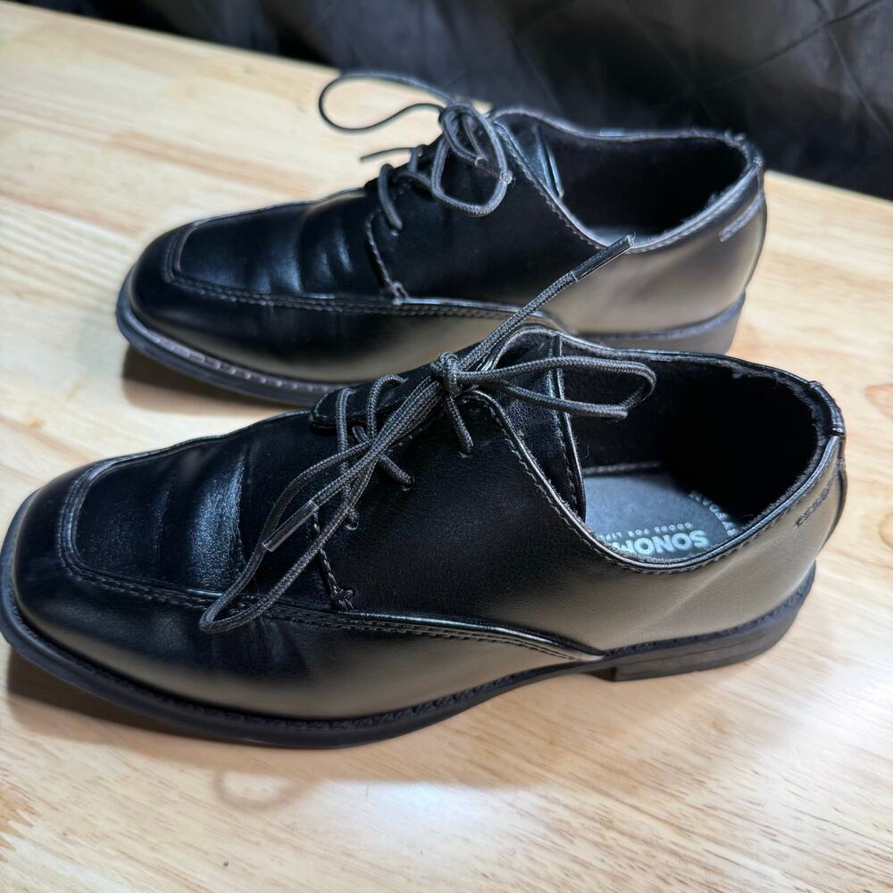 Sonoma SN Alexander Black Dress Shoes Boys Size 2 Med